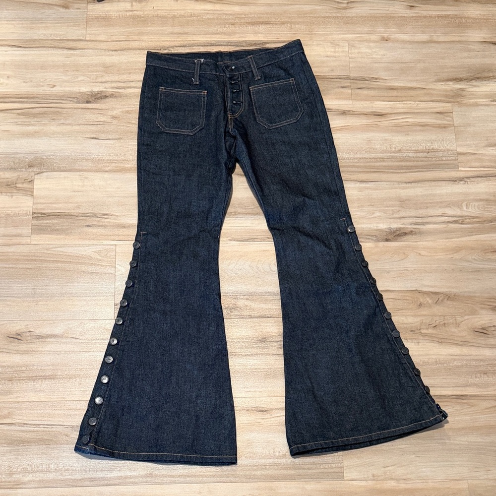 japanese raw denim flare jeans